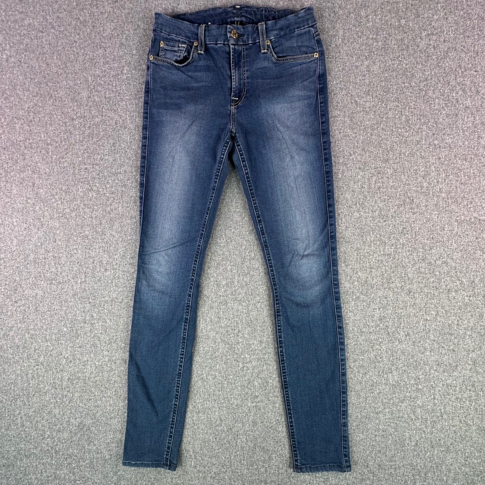 7 For All Mankind Jeans Womens 28 Skinny Blue AU0353467A Stretch Made in USA